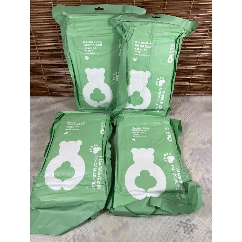 4- Bags Disposable bedsheets‎ for travel. Perfect For Hotels. (4) Pcs